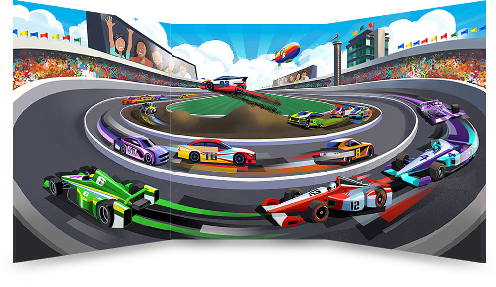 Rocket Racers Decorating Backdrop