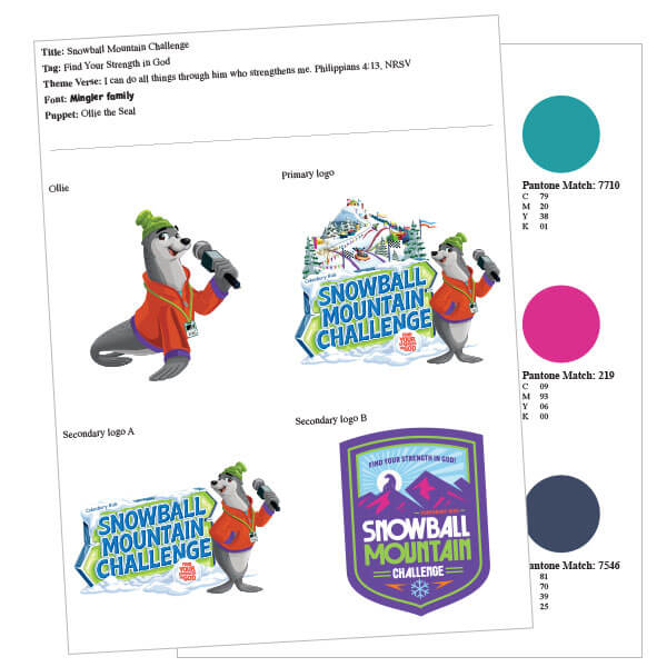 Snowball Mountain Challenge Puppet Sheet