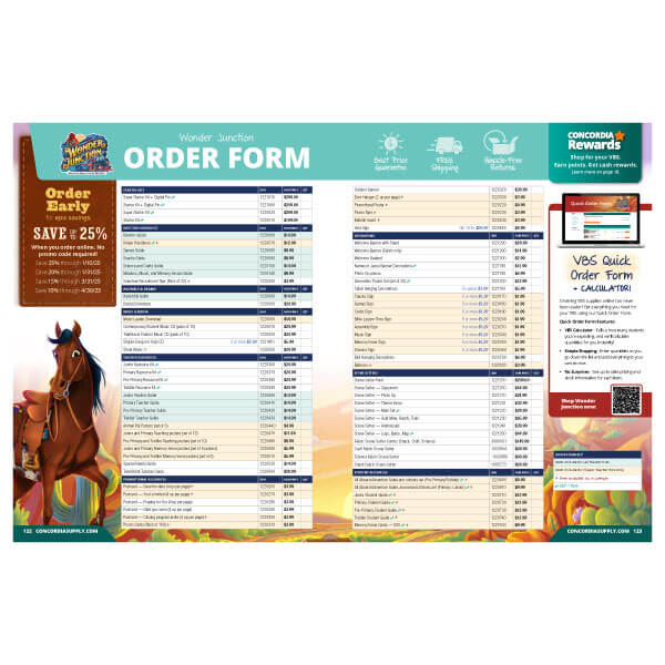Wonder Junction VBS Order Form